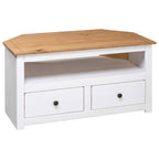 Corner Tv Cabinet White 93x49x49 Cm Solid Pine Panama Range