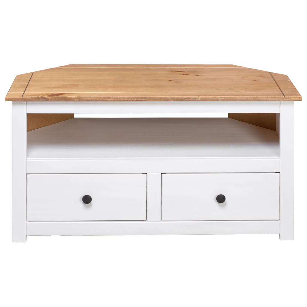 Corner Tv Cabinet White 93x49x49 Cm Solid Pine Panama Range
