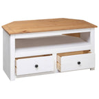 Corner Tv Cabinet White 93x49x49 Cm Solid Pine Panama Range