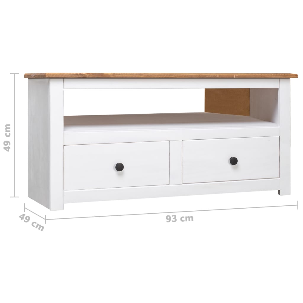 Corner Tv Cabinet White 93x49x49 Cm Solid Pine Panama Range