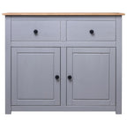 Sideboard Grey 93x40x80 Cm Solid Pinewood