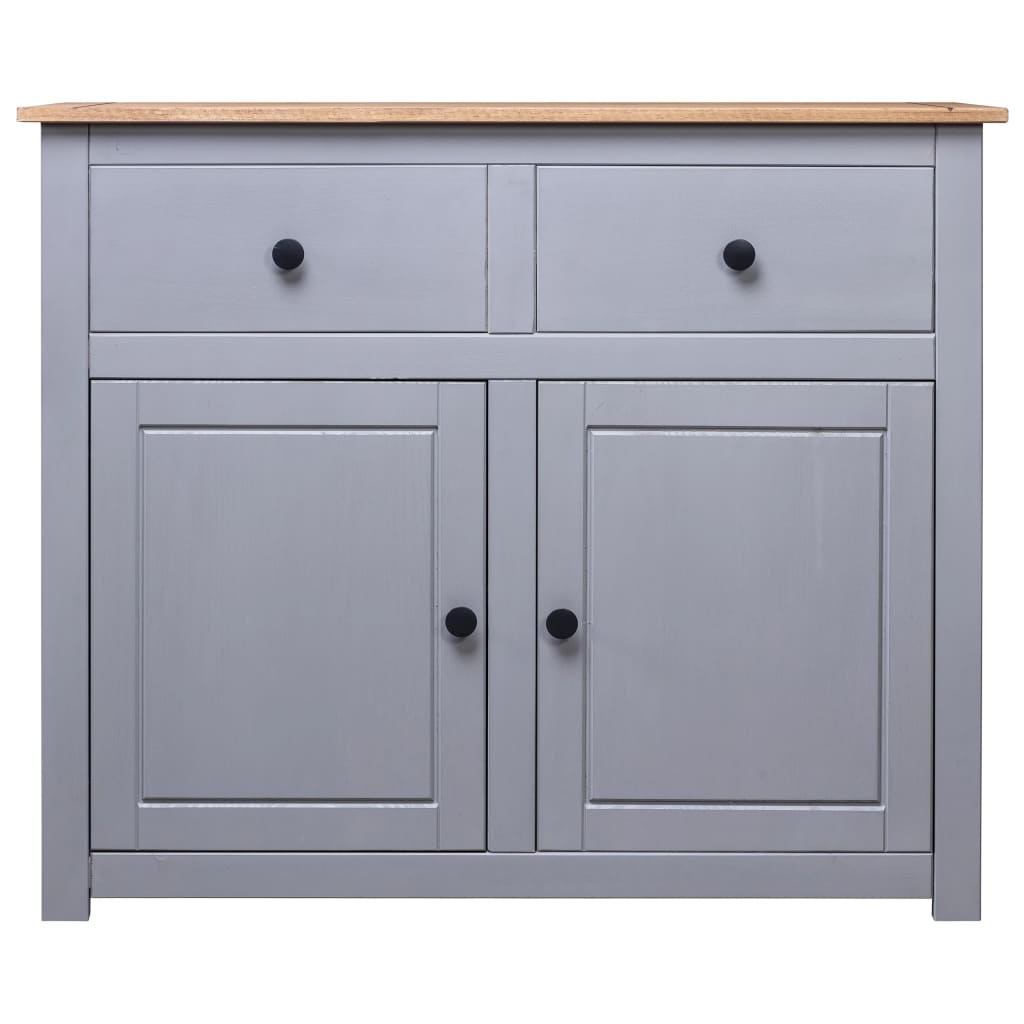 Sideboard Grey 93x40x80 Cm Solid Pinewood
