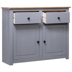 Sideboard Grey 93x40x80 Cm Solid Pinewood