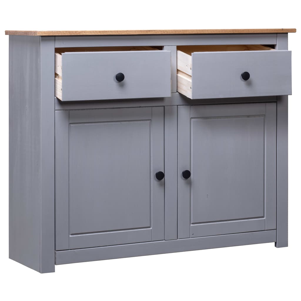 Sideboard Grey 93x40x80 Cm Solid Pinewood