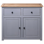 Sideboard Grey 93x40x80 Cm Solid Pinewood