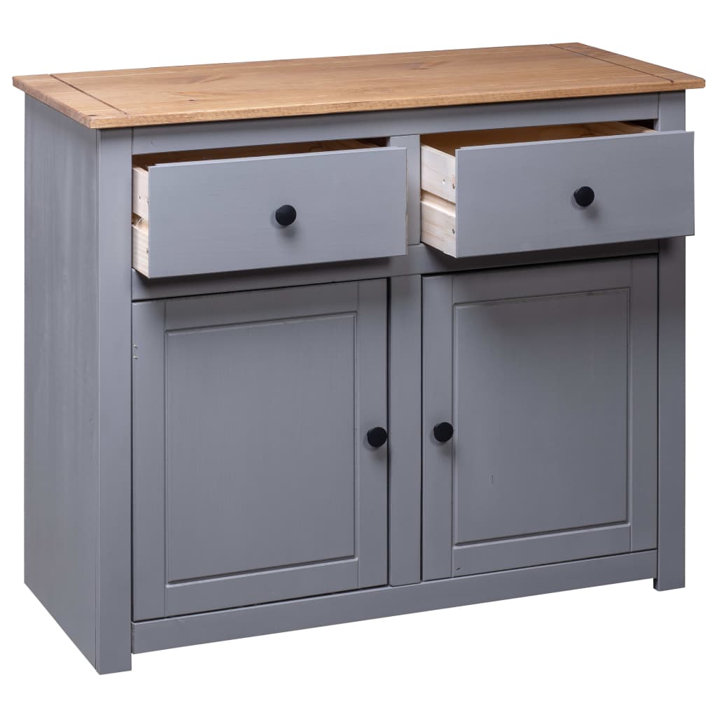 Sideboard Grey 93x40x80 Cm Solid Pinewood