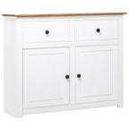 Sideboard White 93x40x80 Cm Solid Pinewood