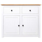 Sideboard White 93x40x80 Cm Solid Pinewood
