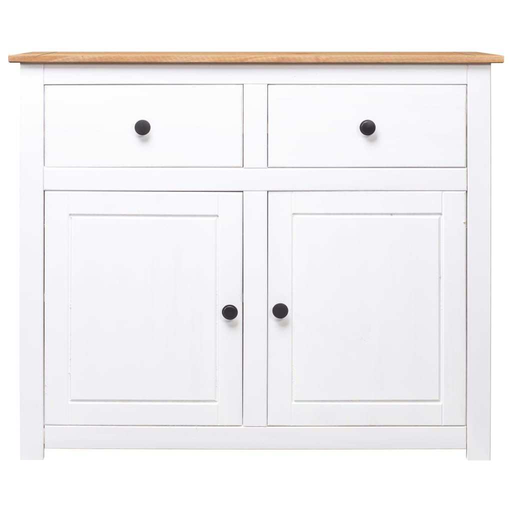 Sideboard White 93x40x80 Cm Solid Pinewood