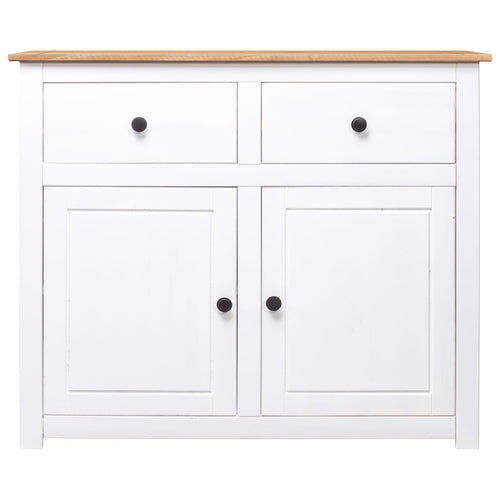 Sideboard White 93x40x80 Cm Solid Pinewood