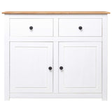 Sideboard White 93x40x80 Cm Solid Pinewood