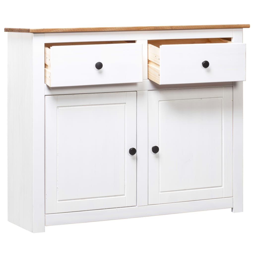 Sideboard White 93x40x80 Cm Solid Pinewood