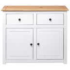 Sideboard White 93x40x80 Cm Solid Pinewood