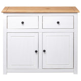 Sideboard White 93x40x80 Cm Solid Pinewood