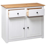 Sideboard White 93x40x80 Cm Solid Pinewood