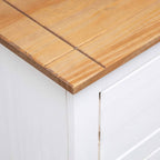 Sideboard White 93x40x80 Cm Solid Pinewood