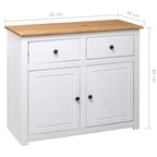Sideboard White 93x40x80 Cm Solid Pinewood