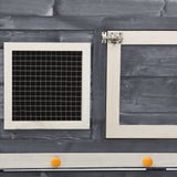 Rabbit Hutch Grey And White 140x63x120 Cm Solid Firwood