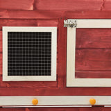 Rabbit Hutch Red And White 140x63x120 Cm Solid Firwood