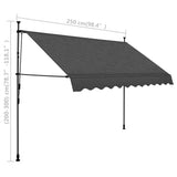 Manual Retractable Awning With Led 250 Cm Anthracite
