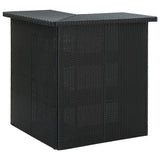 Corner Bar Table Black 100x50x105 Cm Poly Rattan