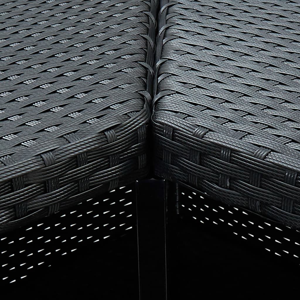 Corner Bar Table Black 100x50x105 Cm Poly Rattan
