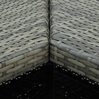 Corner Bar Table Grey 100x50x105 Cm Poly Rattan