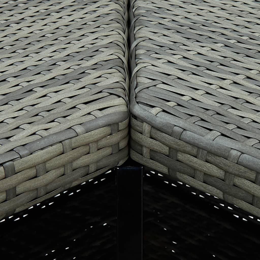 Corner Bar Table Grey 100x50x105 Cm Poly Rattan