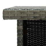 Corner Bar Table Grey 100x50x105 Cm Poly Rattan