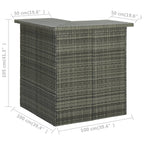 Corner Bar Table Grey 100x50x105 Cm Poly Rattan