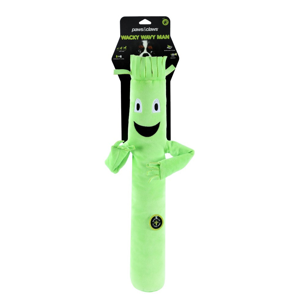 Paws & Claws Wavy Arm Plush Green Dog Toy - 54x23x7cm