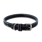 Paws & Claws Faux Leather Premium Padded Dog Collar With Stitch Details - Large