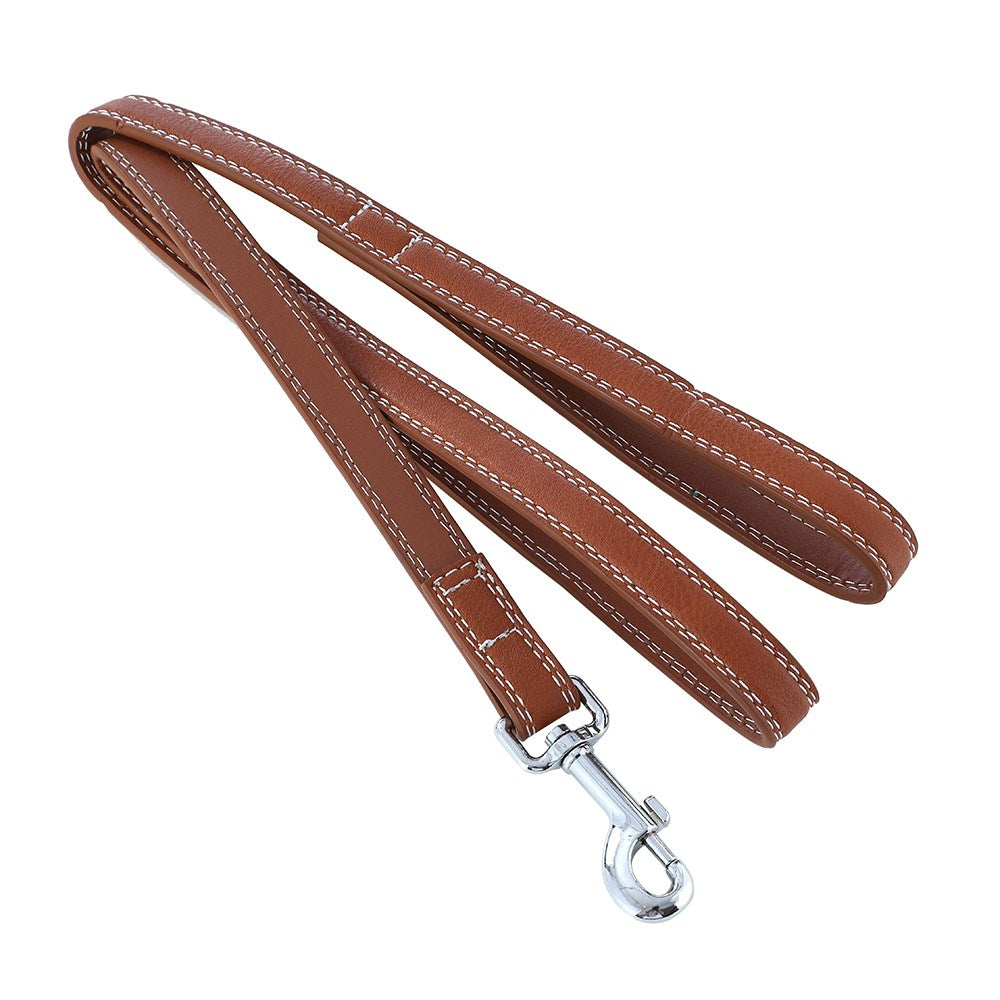Paws & Claws Leather Look Padded Dog Lead with Stich Detail - 120x2cm