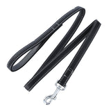 Paws & Claws Leather Look Padded Dog Lead with Stich Detail - 120x2cm