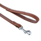 Paws & Claws Leather Look Padded Dog Lead with Stich Detail - 120x2cm