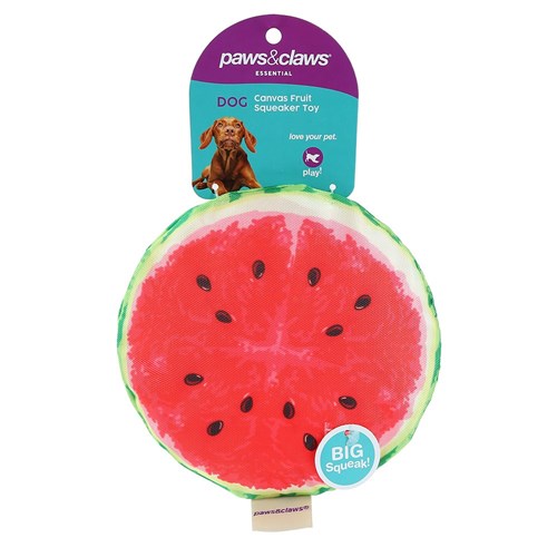 Paws & Claws Canvas Fruit Squeaker Toy