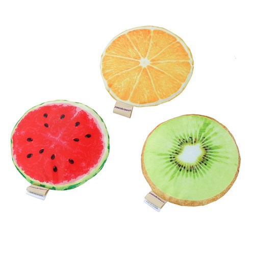 Paws & Claws Canvas Fruit Squeaker Toy