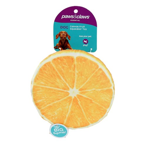 Paws & Claws Canvas Fruit Squeaker Toy