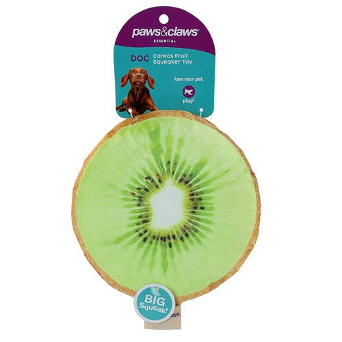 Paws & Claws Canvas Fruit Squeaker Toy