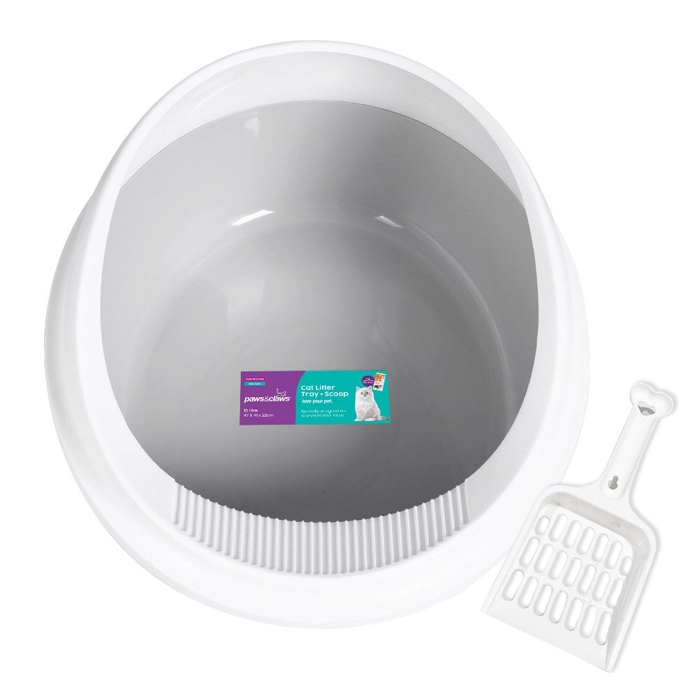 Paws & Claws Cat Litter Tray With Rim & Scoop