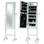LED Hollywood Style Jewellery Mirror Standing Cabinet