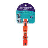 Paws & Claws Reflective Adjustable Dog Collar with Bone Print - Small