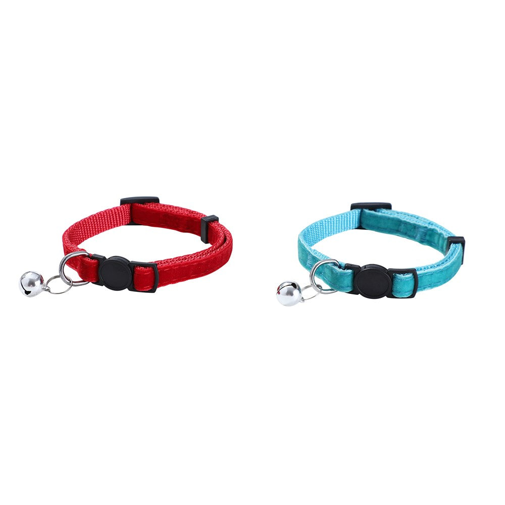 Paws & Claws Velvet Adjustable Breakaway Cat Collar with Bell - 20-30x1cm
