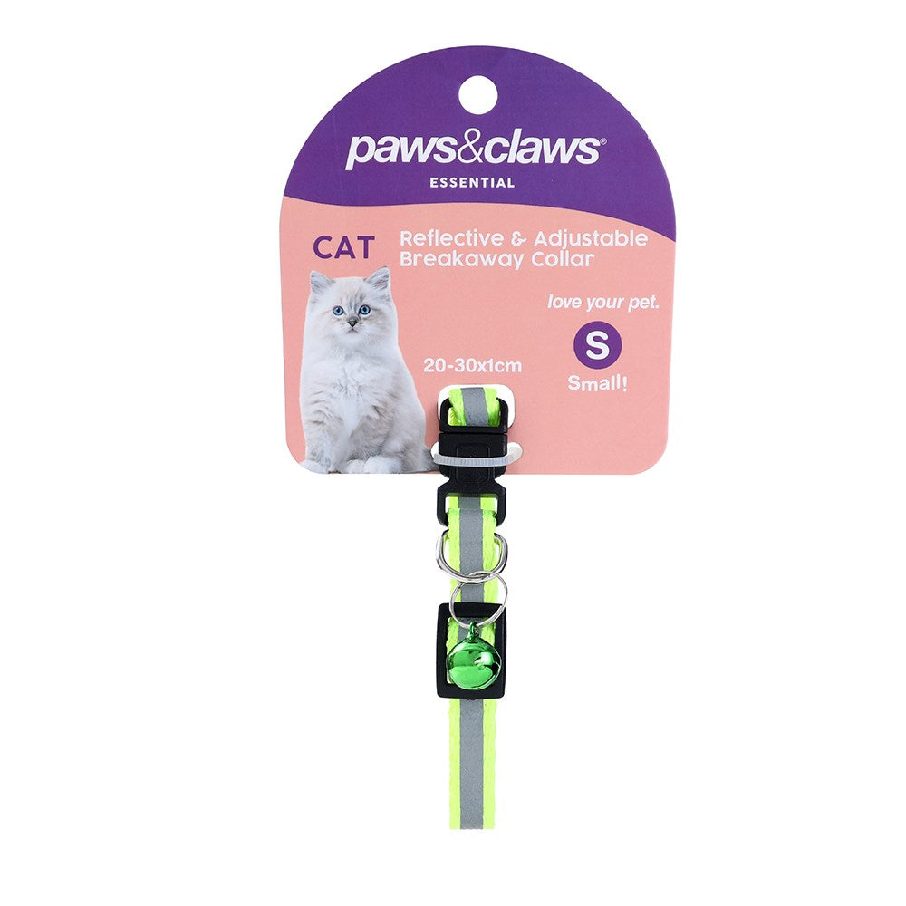 Paws & Claws Reflective & Adjustable Breakaway Cat Collar - Small