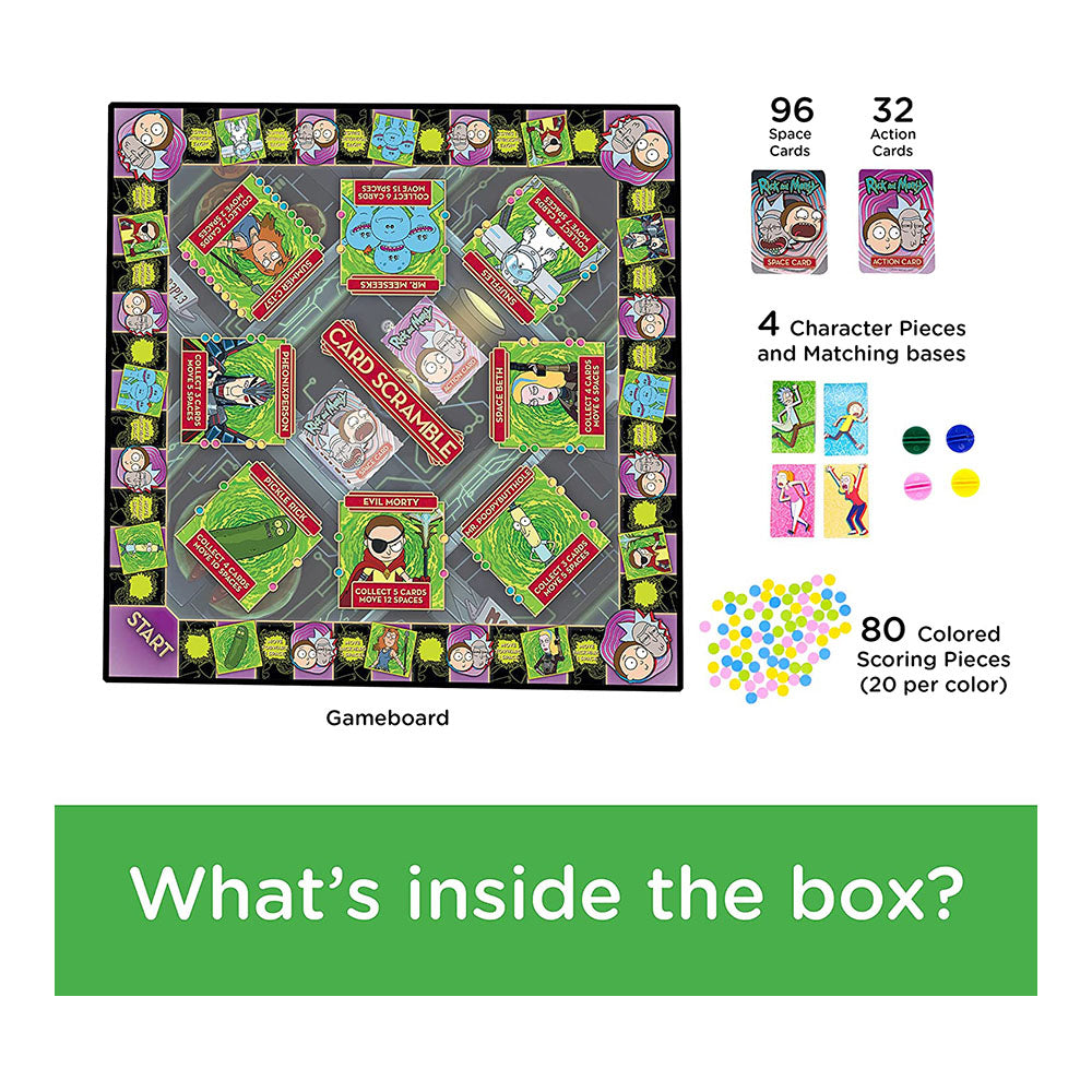 Rick & Morty Card Scramble Board Game