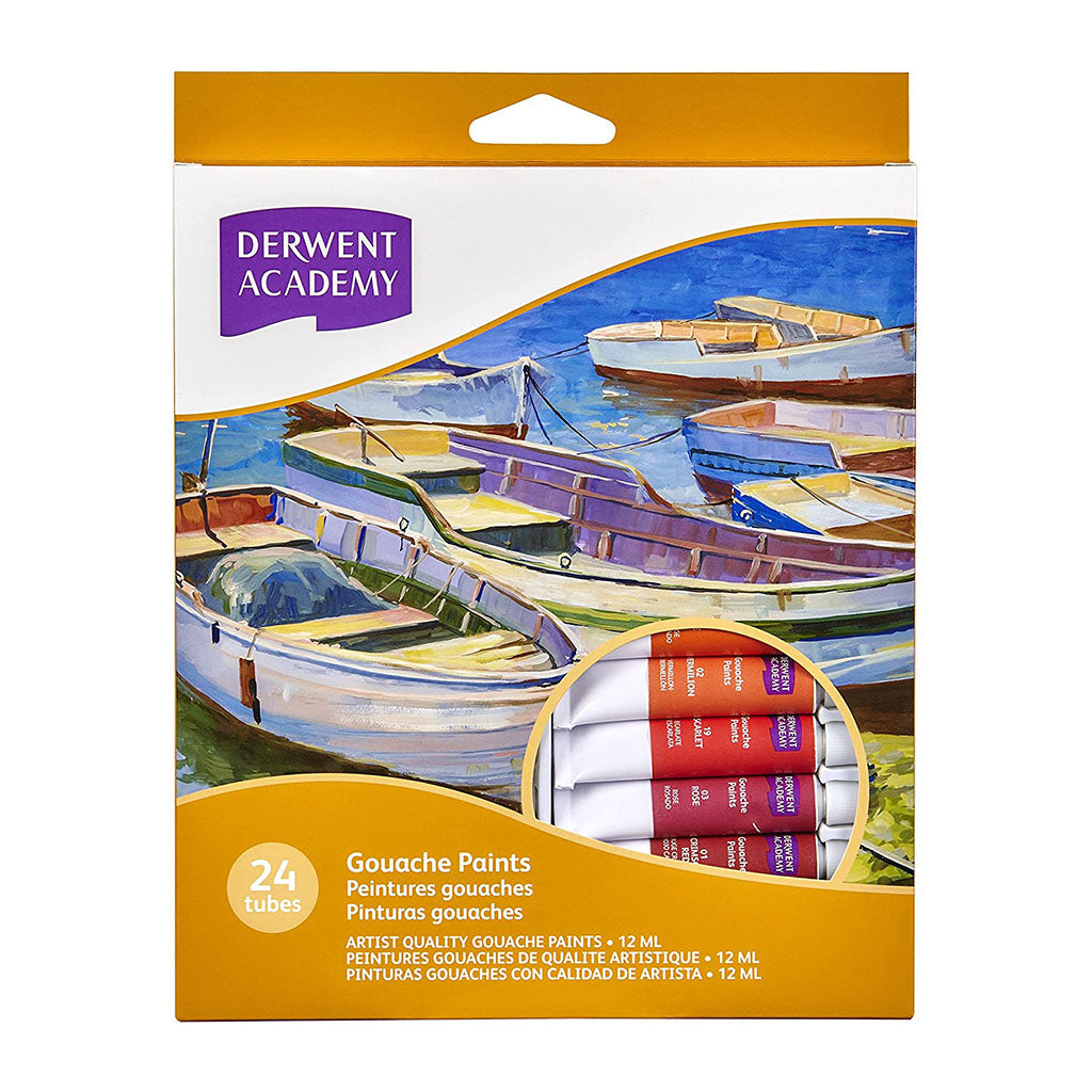 Derwent Academy Gouache Paints 12ml - 24 Pack