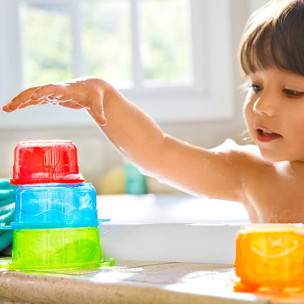 Munchkin Caterpillar Spiller Stacking and Straining Cups Bath Toy