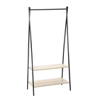 Boxsweden Garment/Clothes Rack With 2-Tier Wooden Shelving