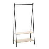 Boxsweden Garment/Clothes Rack With 2-Tier Wooden Shelving