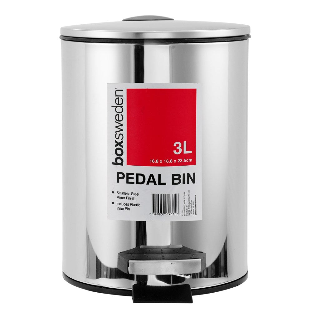 Boxsweden Silver Pedal Bins